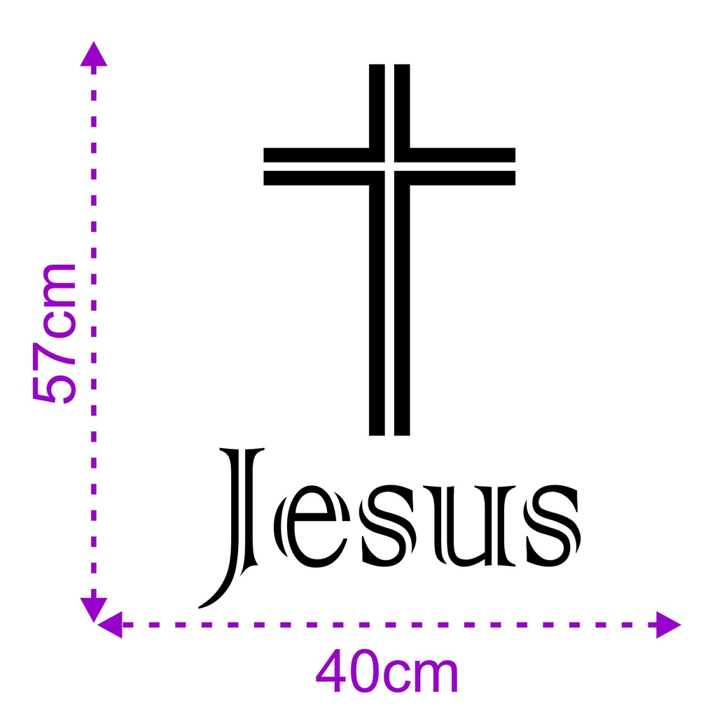 Adesivo (57x40cm) Jesus + Cruz P/ Púlpito Igreja Fé PULP - LM008