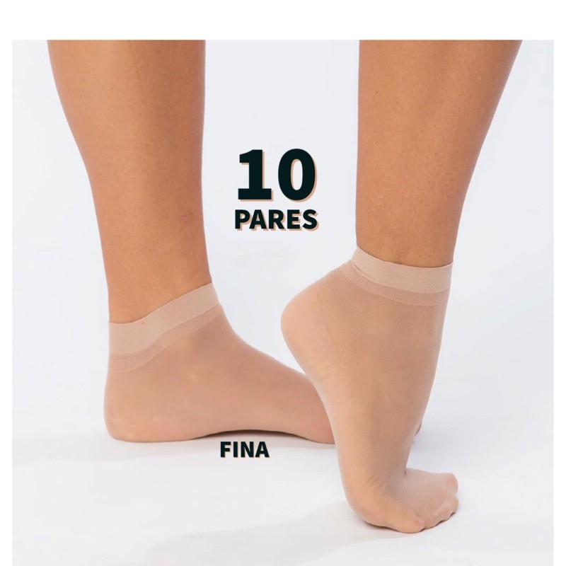 Kit 10 Pares Meia Fina Feminina Cano Curto Médio Conforto Bege ou Preta