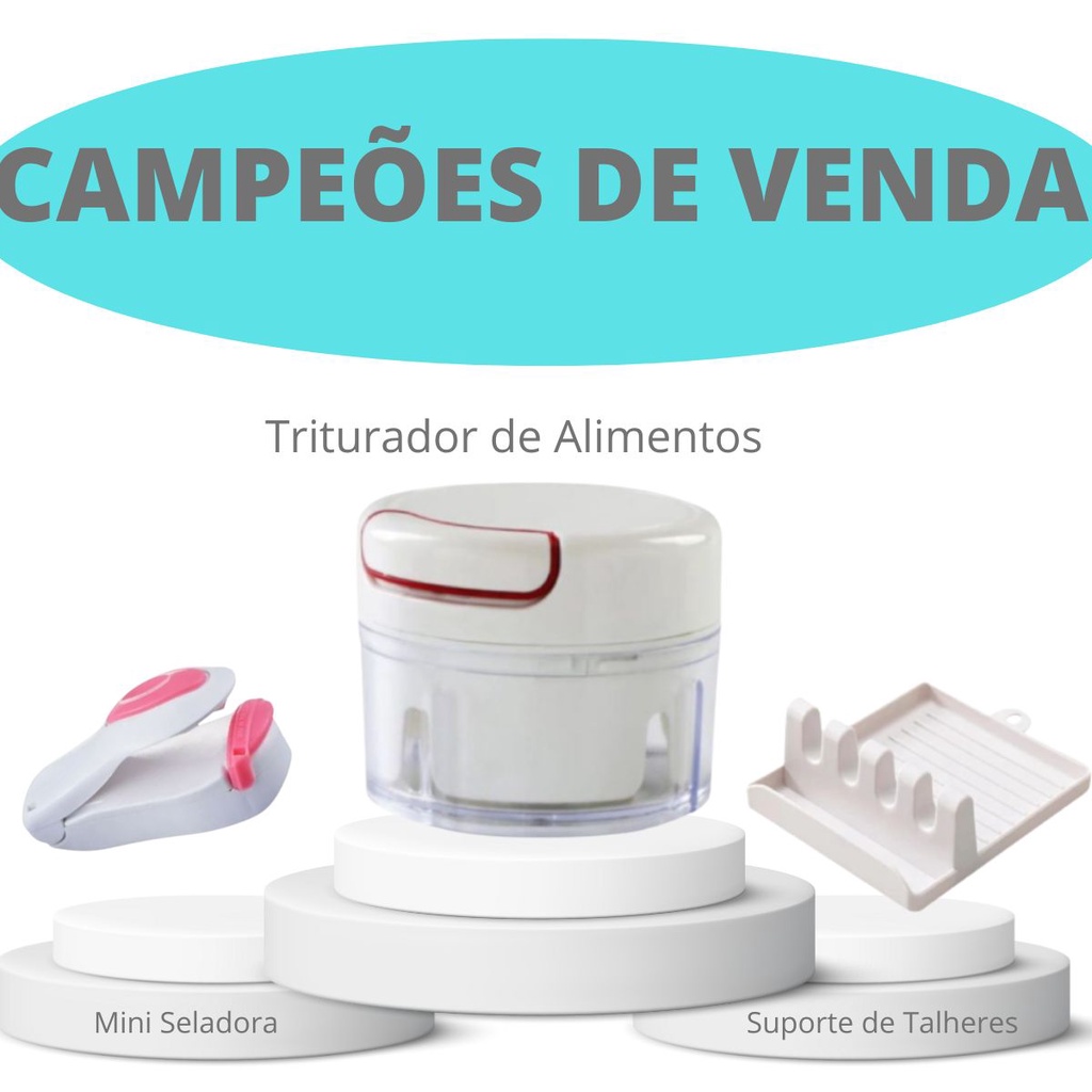 Kit Mini Seladora de Sacos e Triturador de Alimentos Suporte para Talheres