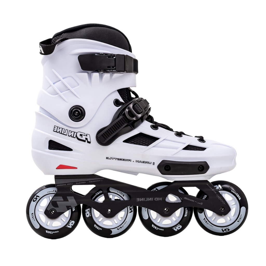 Patins New Skull II Branco Inline HD Freestyle Rodas 80mm Abec 9