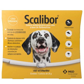 Coleira Scalibor 65cm - Controle de Pulgas, Carrapatos e Leishmaniose em Oferta na Shopee