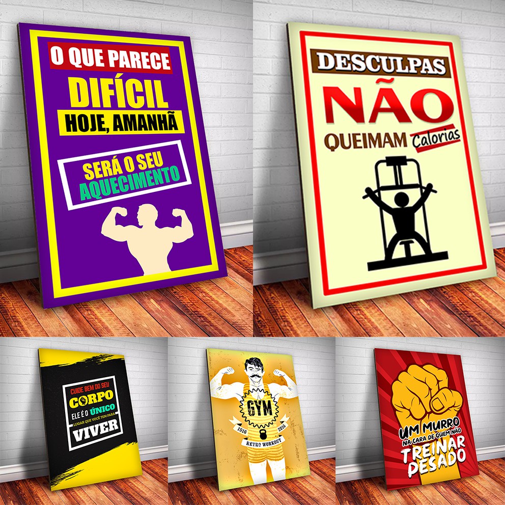 Placa Decorativa Academia Frases Motivacionais Crossfit Bodybuilder Shopee Brasil