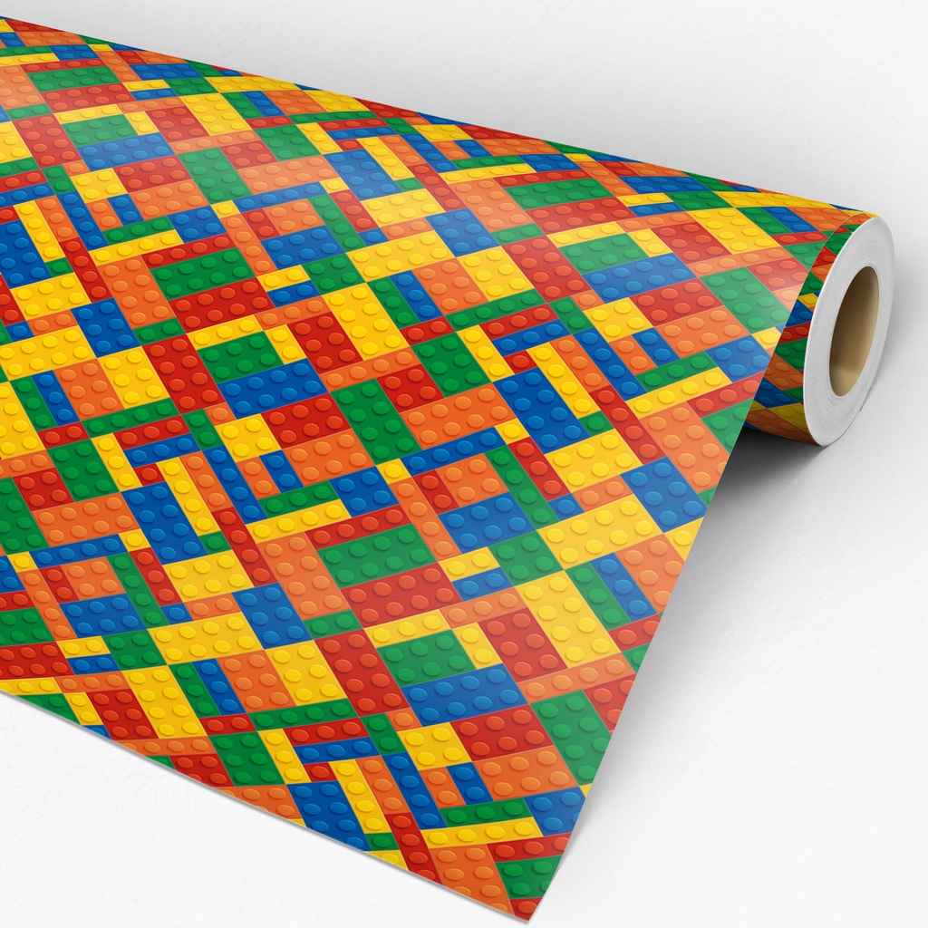 Papel Parede Quarto Infantil Bebê Peça Mini Lego Colorido 79