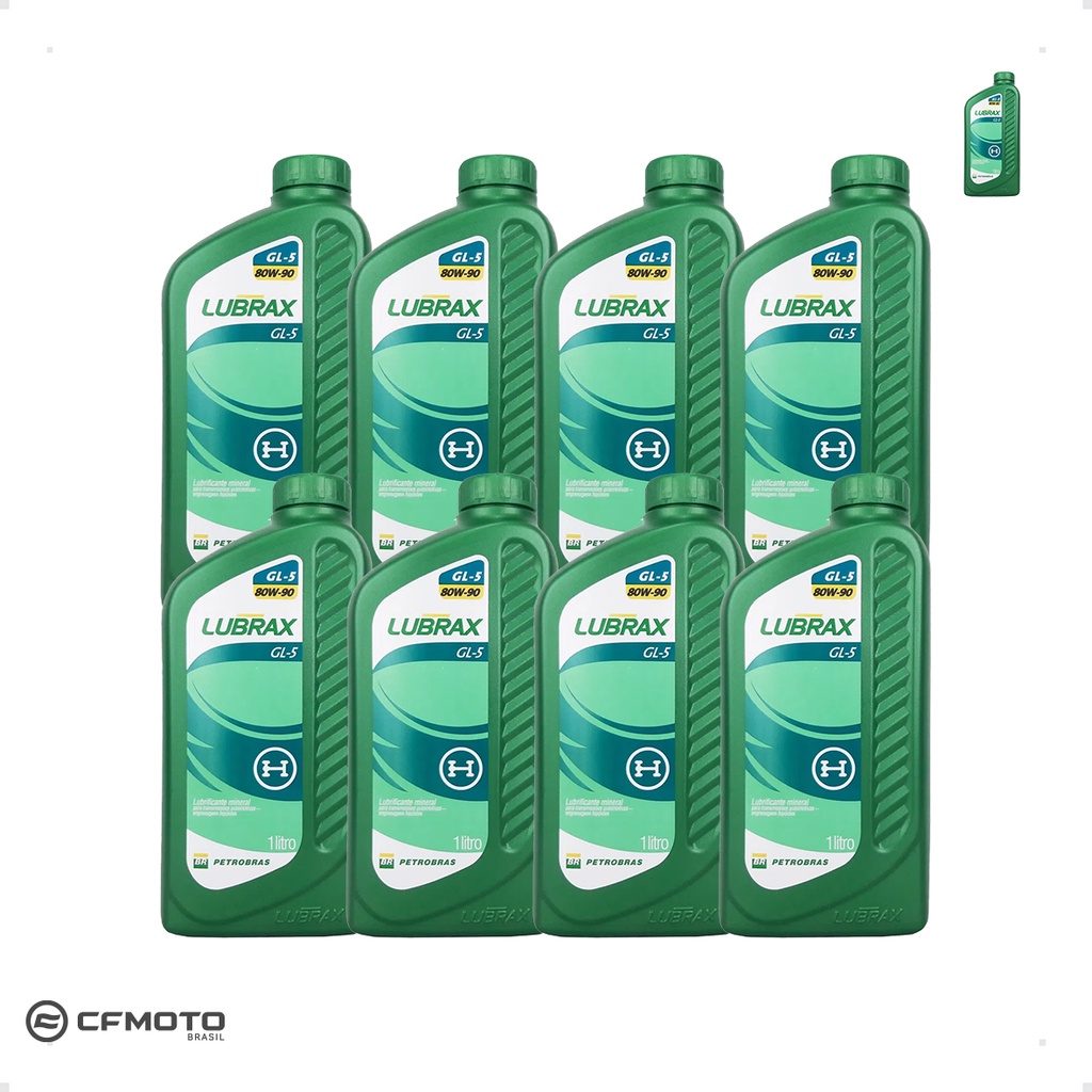 Óleo Lubrax 80w90 Transmissão Quadri CFMoto 1 Litro Kit C/8