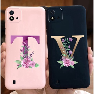 Realme C11 2021 Capa Flexível De Tpu Preto Rosa Fosca À Prova De Choque Letras Para Oppo Realmec11 C 11 2021