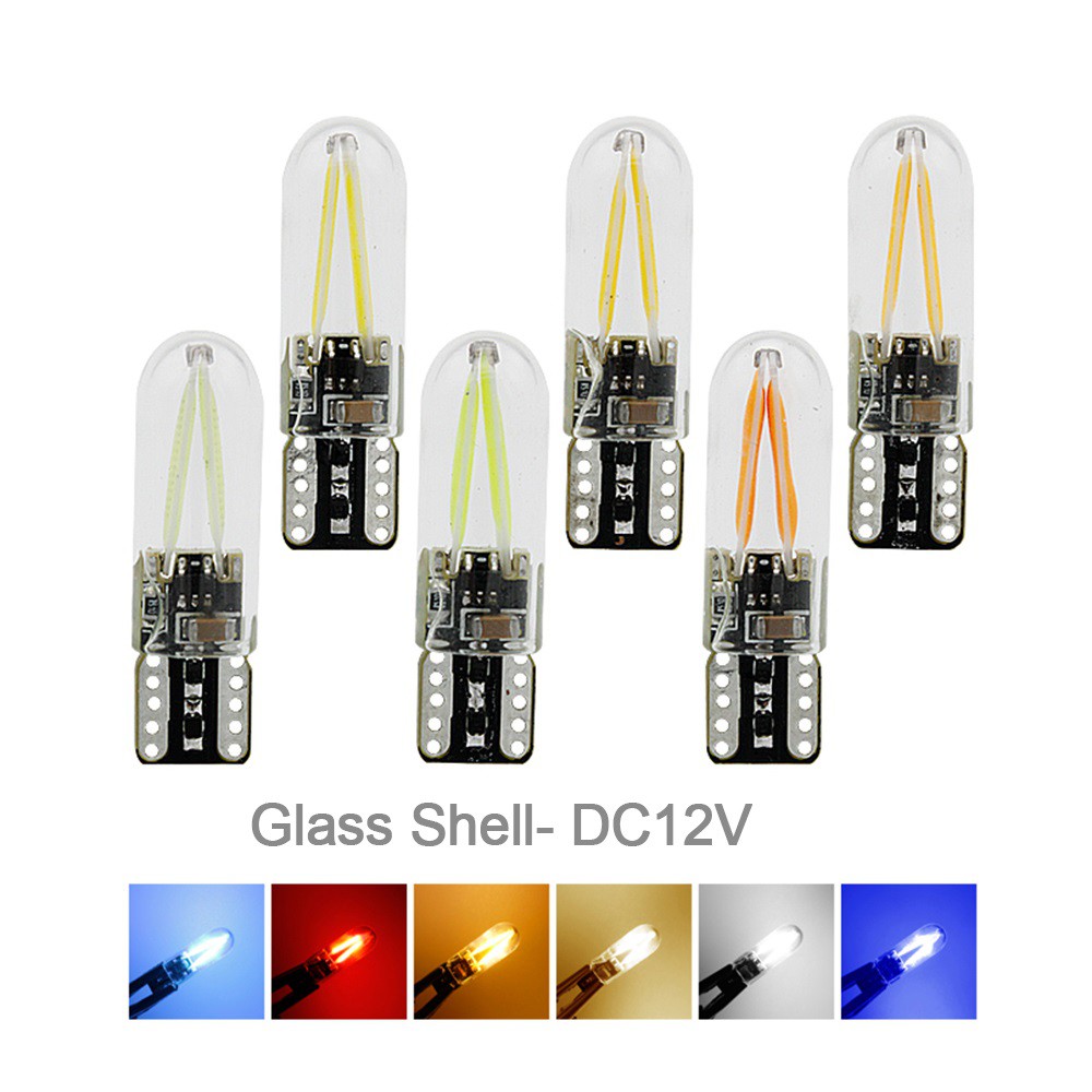 Unidade Pingo Led Cob Filamento T10 Proteção de Vidro Farolete Lanterna Placa Teto Mala