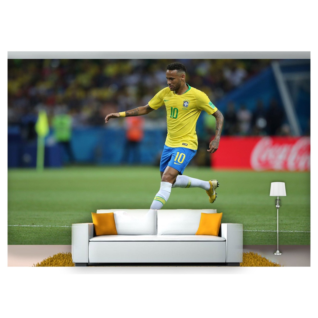 papel de parede Esportes Futebol Bola Campo 3D 7,5m² SPT51