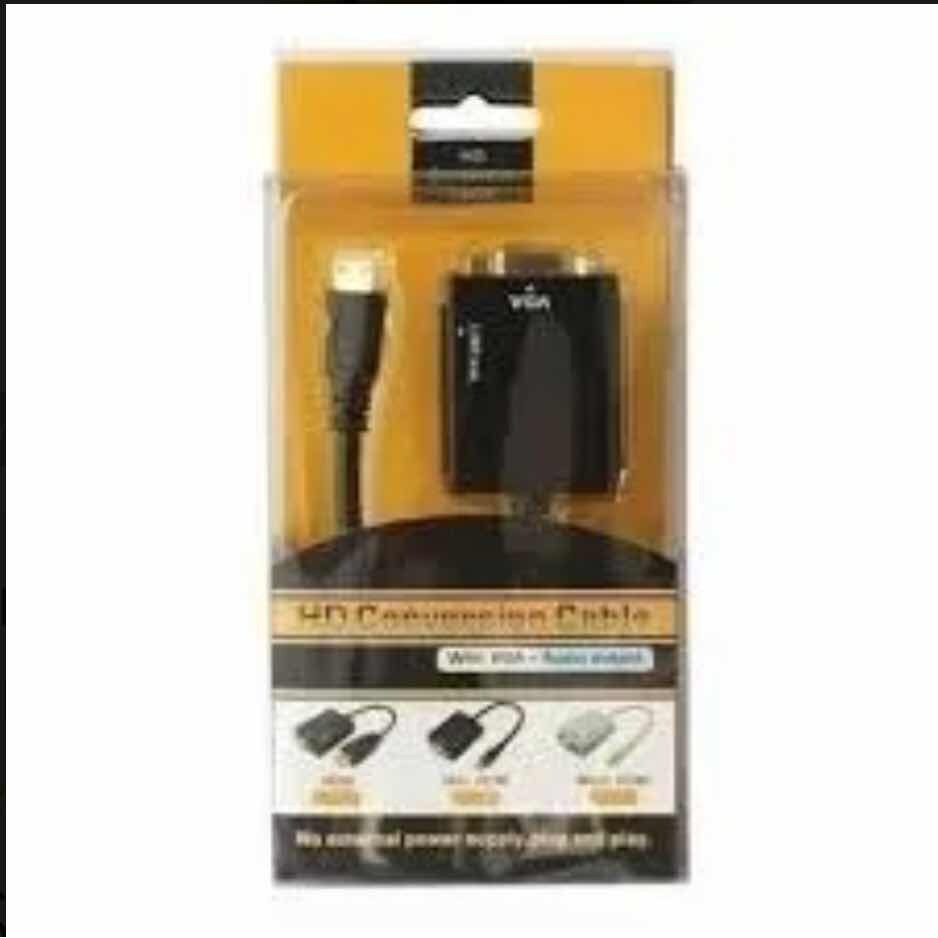 Adaptador Conversor Cabo Hdmi Para Vga Com Áudio P2