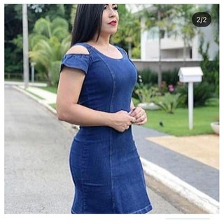 VESTIDO JEANS MIDI MODA PLUS SIZE