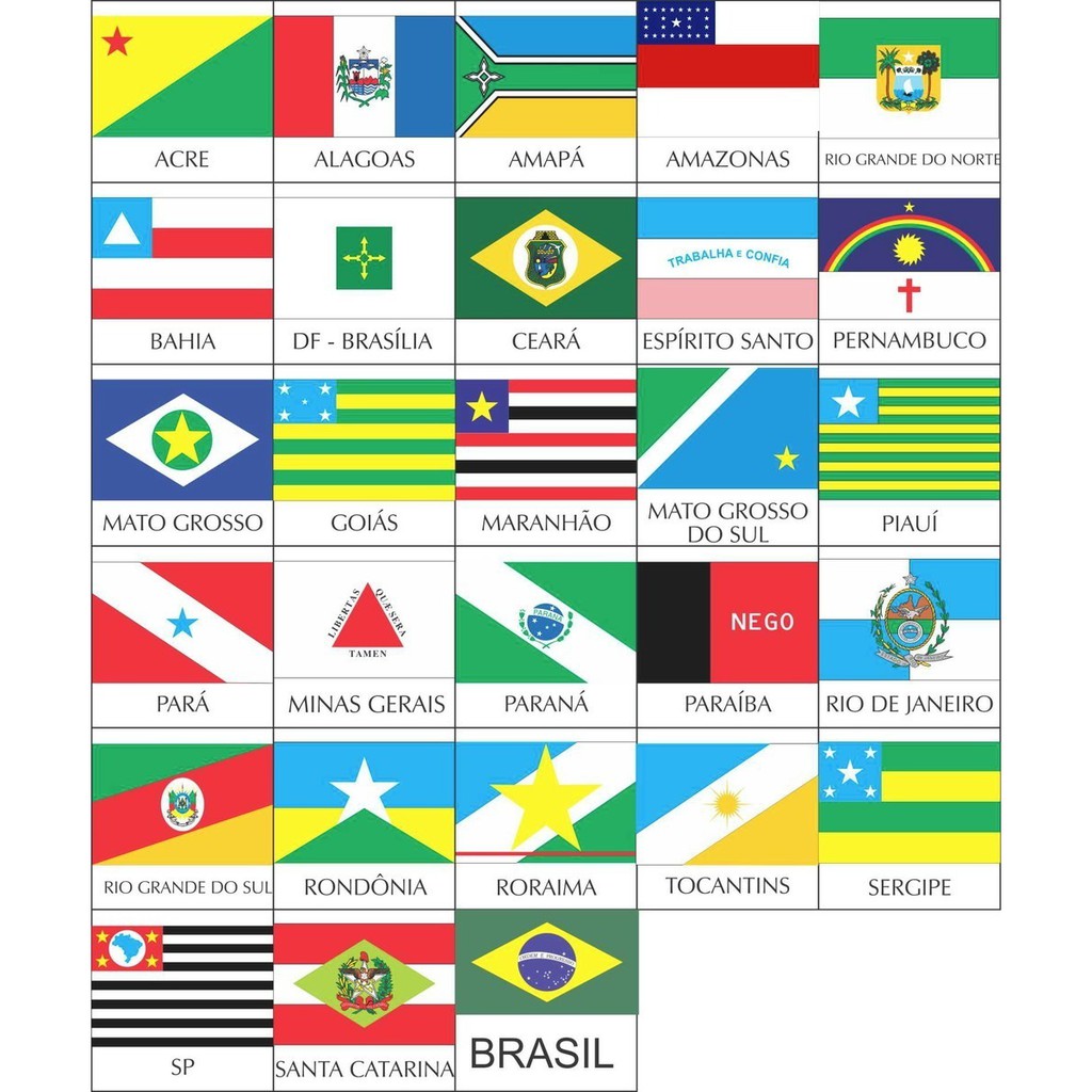 Adesivos Mini Bandeira Estados Brasileiros 27 Unidades | Shopee Brasil
