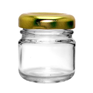 40 potes de Vidro mini geleia brigadeiro de 40 ml redondo geleinha tampa dourada