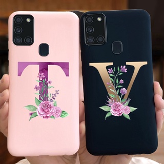 Capa Flexível Em TPU Com Letras Foscas Para Samsung Galaxy A21s/A217F/A21s SM-DS