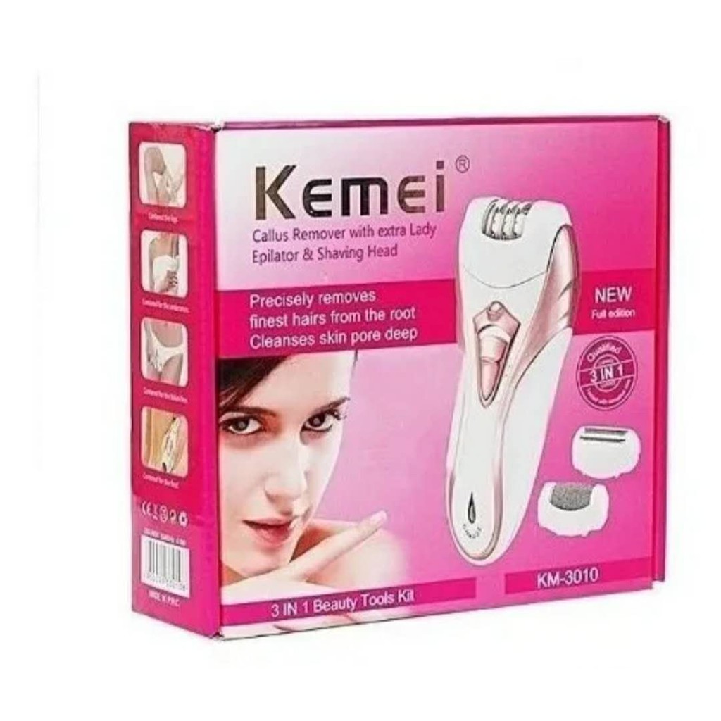 Depilador Elétrico Feminino Lixa Pé Recarregável Kemei Bivol