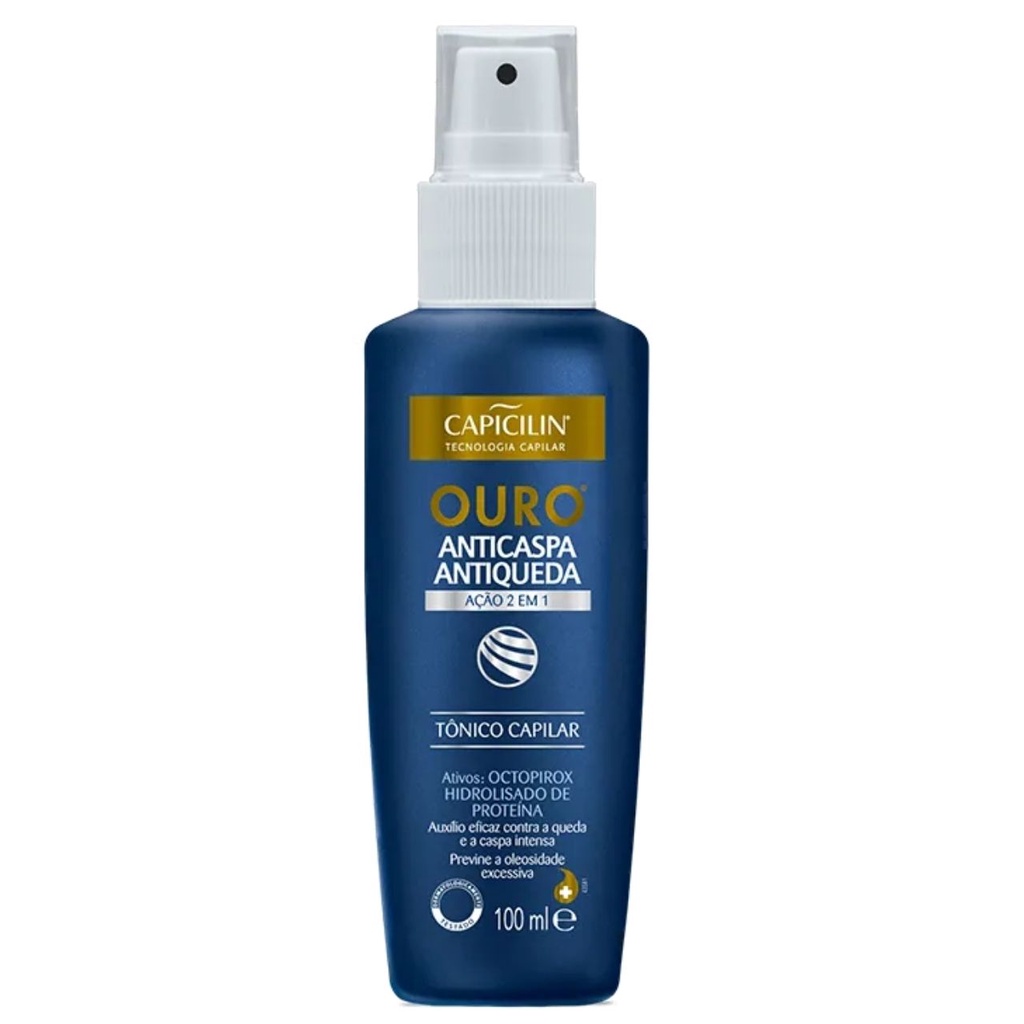 Tônico Ouro Anticaspa e Antiqueda 100ml - Capicilin em Oferta na Shopee