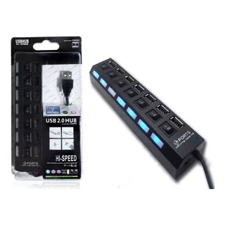 Hub Usb 2.0 Com 7 Portas Switch On/Off E Led Indicador HB-T57 - Hi ...