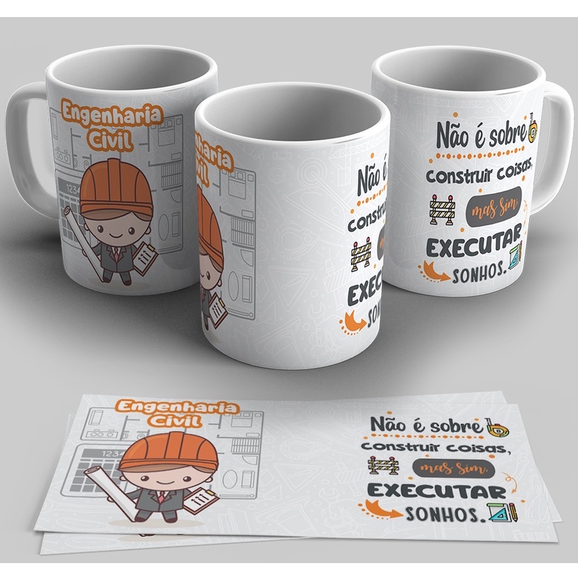 Caneca Profissão ENGENHARIA CIVIL Engenheiro Civil