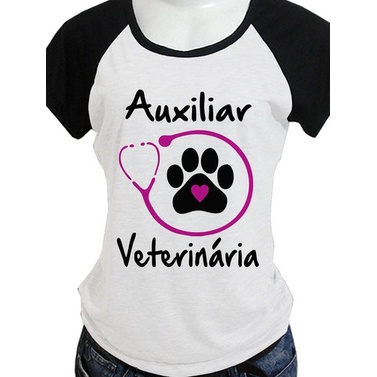 Camiseta Feminina TShirt Profissao Veterinaria I0170 em Oferta na Shopee