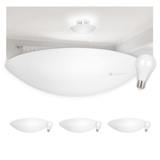 Kit 4 Luminárias Plafon Taschibra Solari Redondo Branco 1xE27 - 4 Lâmpadas LED Inclusas
