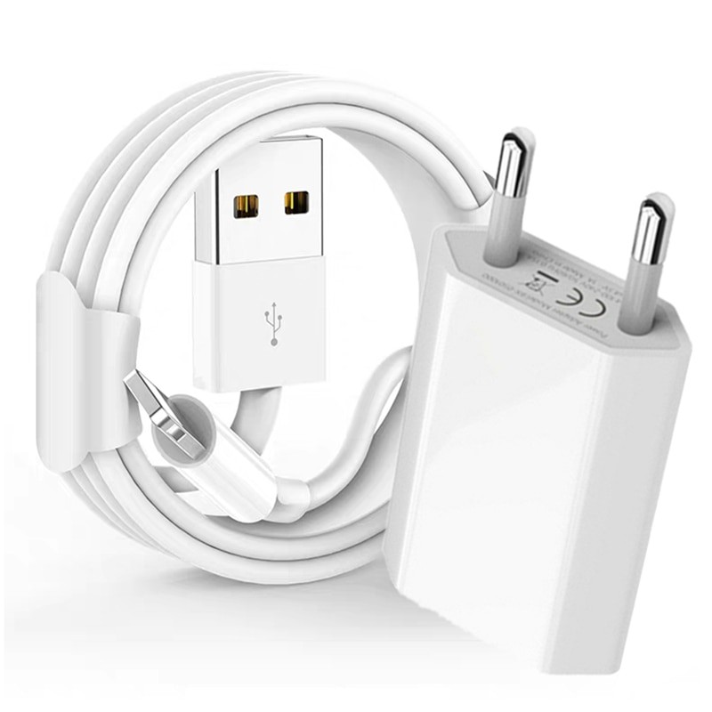 Cabo Carregador Usb Carregador De Parede Ue Iphone 11 7 8 Plus 6 6 S Plus X Xr Xs Max 11 Pro Max 5 5s Se Cabos Usb