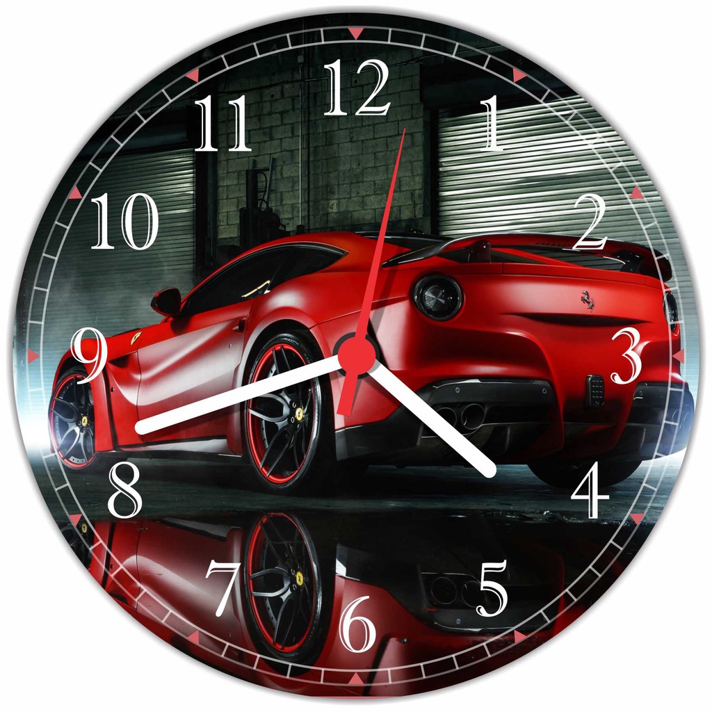 Relógio De Parede Ferrari Carros Salas Quartz Tamanho 40 Cm R01