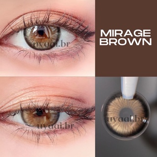 UYAAI 1 Par (2 Peças) Lentes De Contato Coloridas Para Os Olhos Top Marca Lente Mirage Marrom