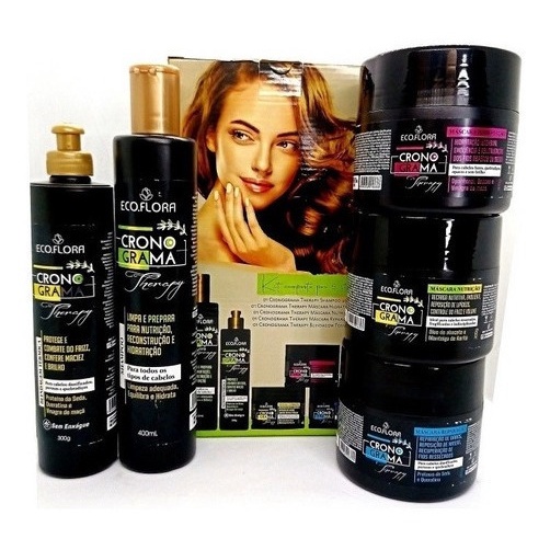 Kit Cronograma Capilar Completo Reparaçao Imediata 5 itens Eco Flora ...