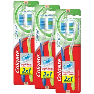 Kit 3 Escovas Dentais Colgate Twister 2 Unidades Leve 2 Pague 1