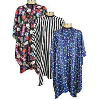 Capa De Corte Estampada Cetim Brilho Não Segura Cabelo Kit 3 em Oferta na Shopee