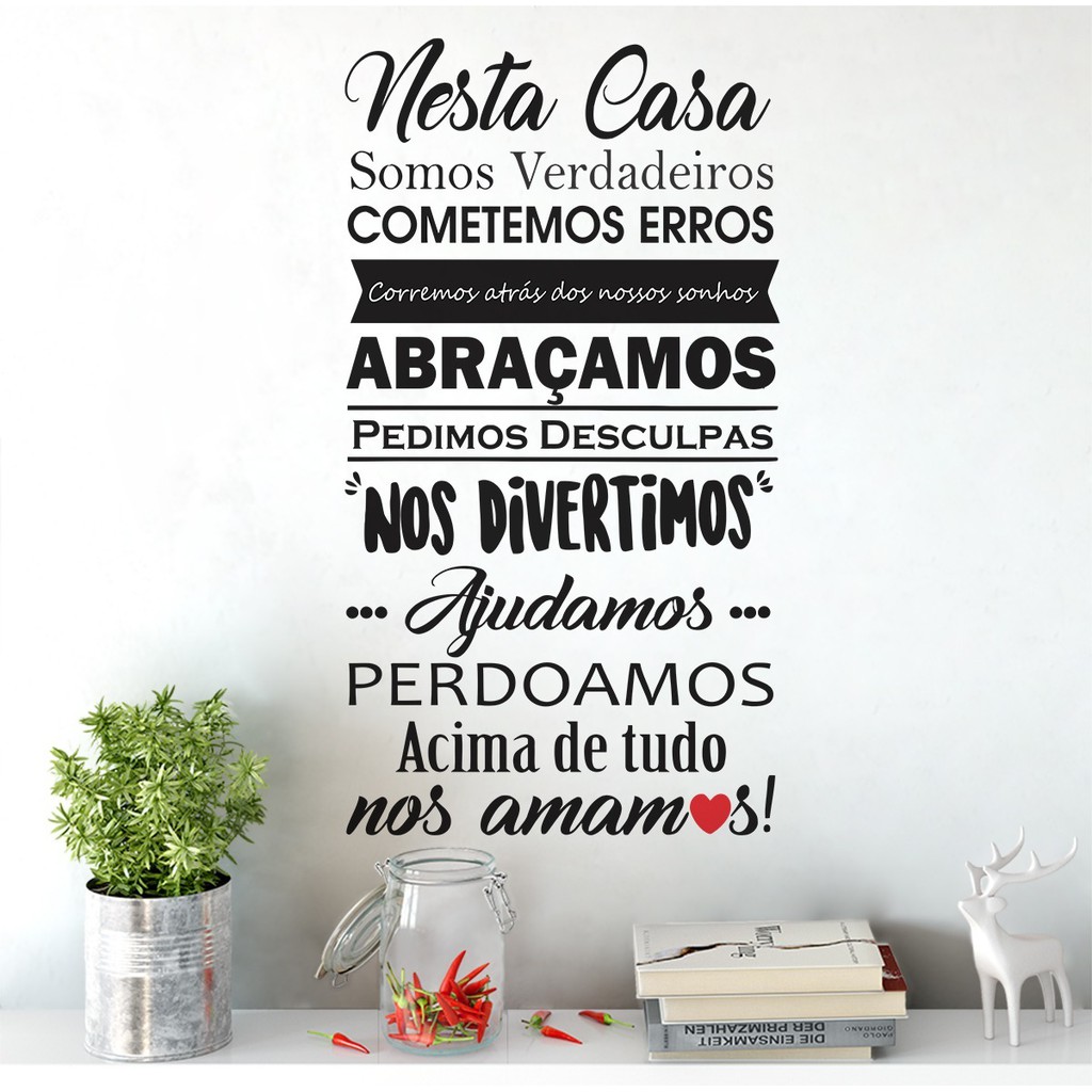 Adesivo Parede Nesta Casa Frase Família Bem Vindo Amor União em Oferta na Shopee
