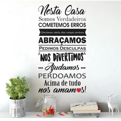 Adesivo Parede Nesta Casa Frase Família Bem Vindo Amor União