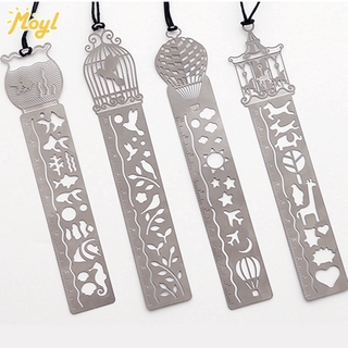 Régua De Metal Bookmark Oca Multi-Funcional Desenho Exquisito Papelaria Estudantil Presente