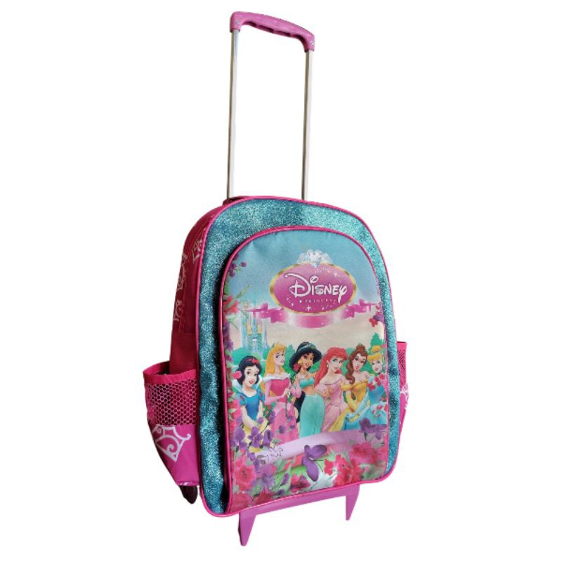 Mochila infantil com carrinho de rodinhas / Mochilete Princesas da Disney infantil escolar meninas