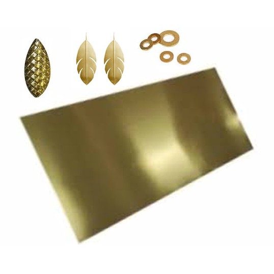 Chapa em metal latão/cobre/alumínio - 29 x 10 cm (0.10 mm de espessura) 1 unidade