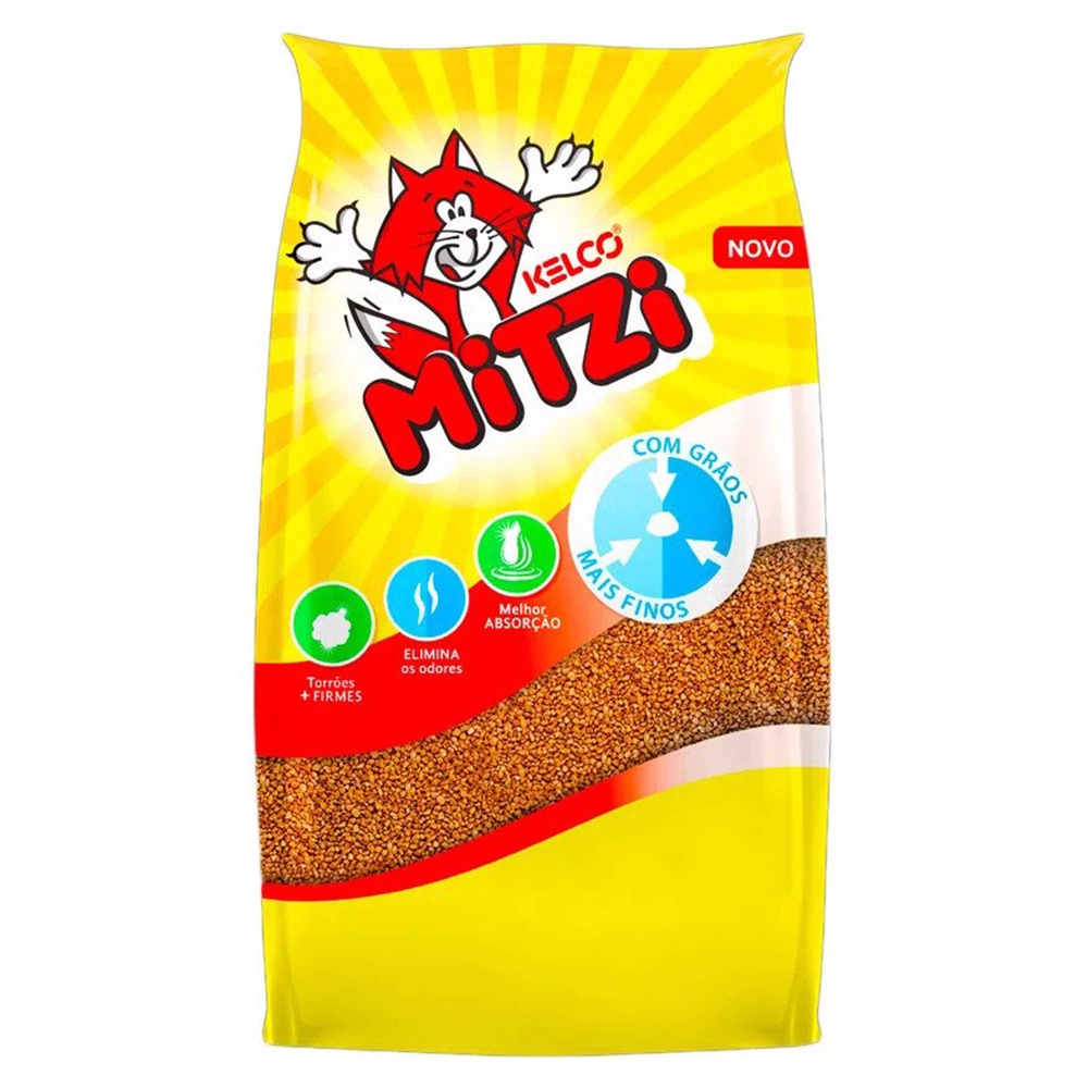 Granulado Higiênico Sanitário Mitzi Sem Cheiro Areia Para Gatos 4Kg