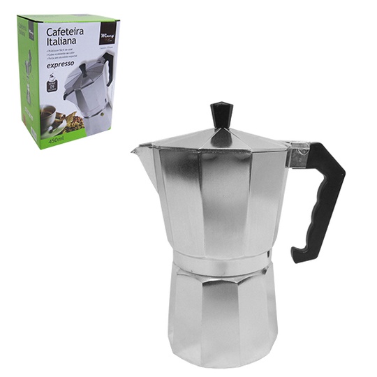 CAFETEIRA ITALIANA 9 XÍCARAS DE ALUMINIO-CLA1406-WINCY- SALIM