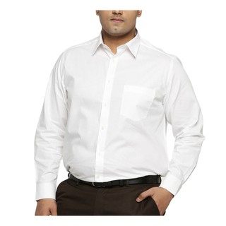 Camisa Social Masculina 100% Microfibra Manga Longa Plus Size Extra Grande Branca Bom Pano