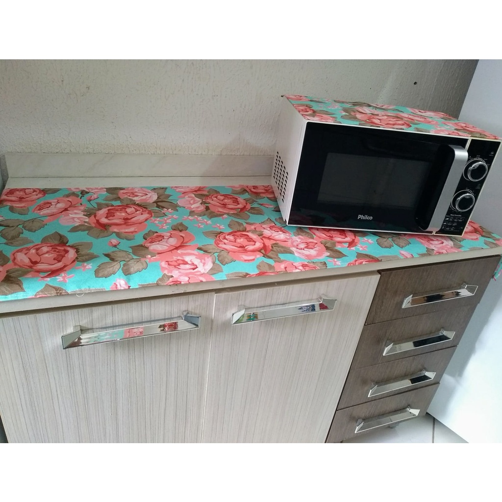 Toalha Caminho Para Balcão Buffet Aparador Cozinha Trilho Toalha De Mesa Tecido Tiffany Com  Rosas