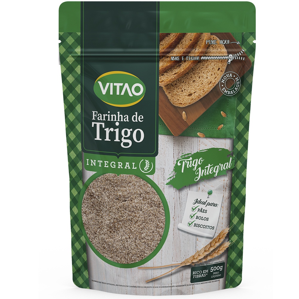 Farinha de Trigo Integral 500g - Vitao em Oferta na Shopee