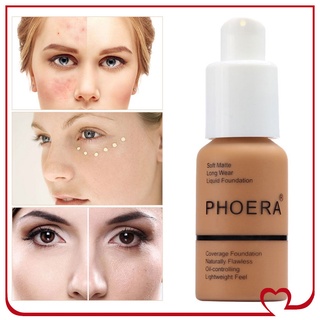 PHOERA 30ml Base Hidratante De Longa Duração Controle De Oleosidade Corretivo De Líquida Maquiagem Facial