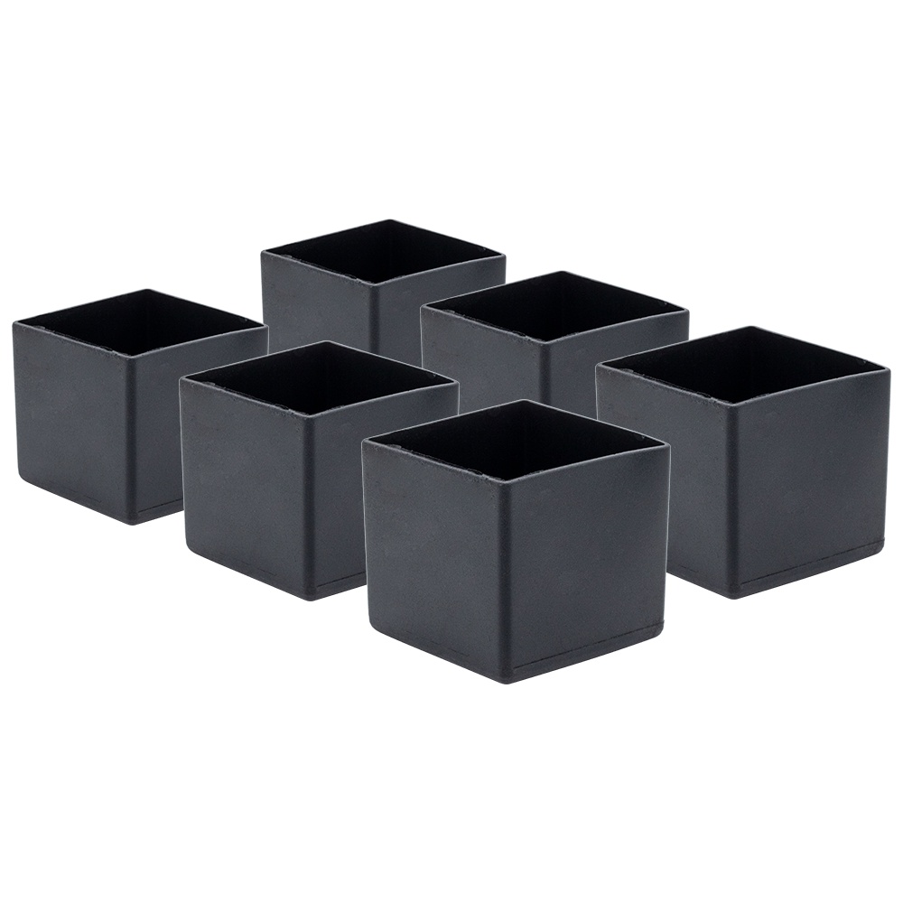 6 Ponteira Pe De Cadeira Mesa Externa Tubo Quadrado 40x40mm