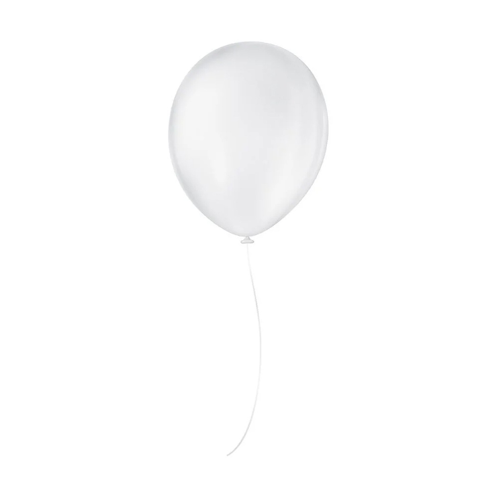 Balão de Festa Liso - 7" 18cm - Branco Polar - 50 unidades - Balões São Roque - Home & Living
