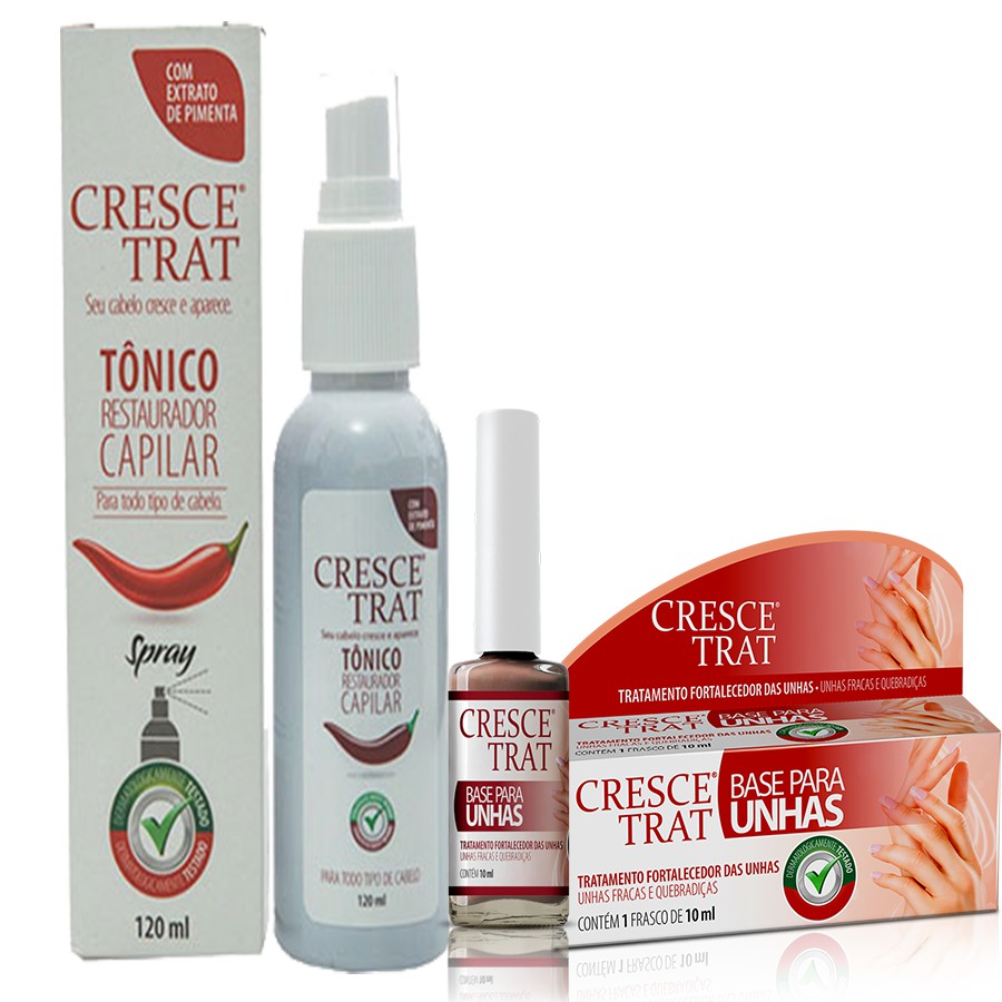 Crescetrat Tônico Anti Queda de Cabelo e Tratamento do cabelo E Base para Unhas