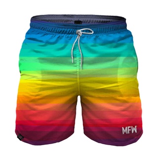 Short Rainbow Tactel Masculino com Bolsos