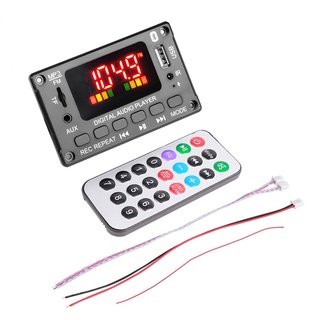 Amplificador Decodificador Bordo 2x40w Mp3 Bluetooth 5.0 Dc 7v-26v Wma Usb De Áudio / Tf / Linha Em / Fm Mp3 Player Com Controle Remoto