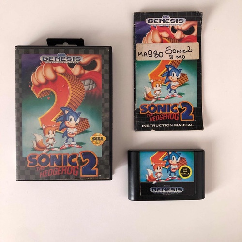 Sonic The Hedgehog 2 Original Na Caixa Genesis Mega Drive - Escorrega o ...