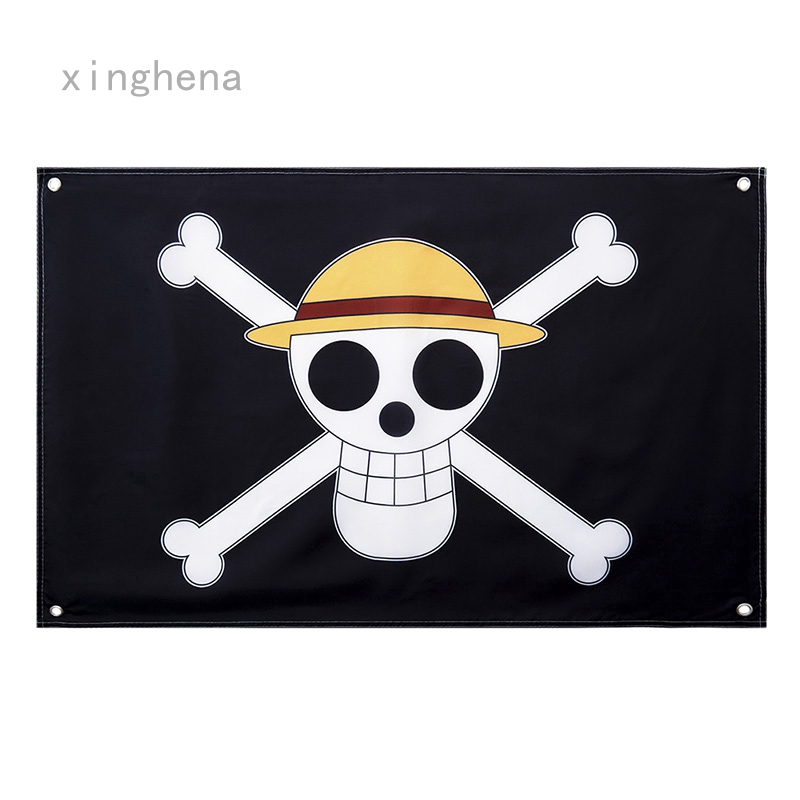 Xingena My 60x90cm Chapeu De Palha Bandeira De Pirata Para Decoracao De Casa Xinghena My 60 90cm One Piece Luffy S Straw Hat Pirate Flag Home Wall Bar Decoration Hot Shopee Brasil