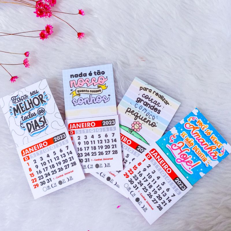 Mini Calendários de Geladeira Personalizado / Calendário 2023 / Mini Calendário