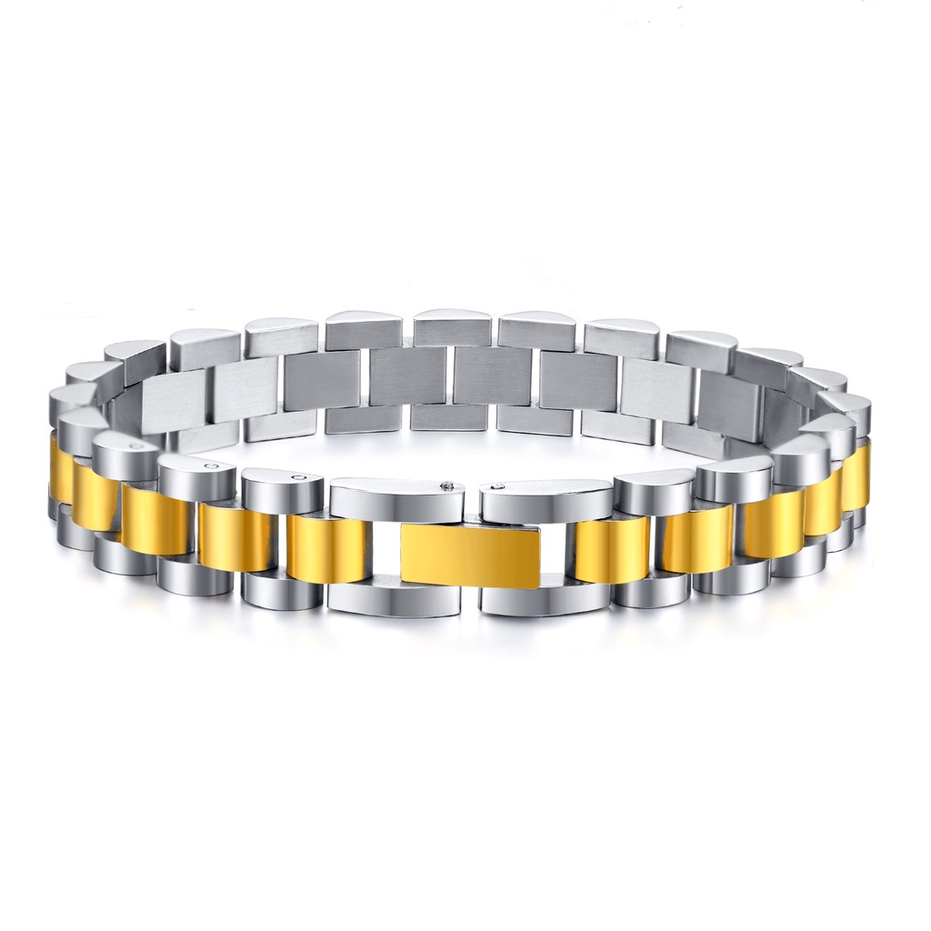 Vnox Pulseira De Aço Inoxidável 18K Para Mulheres/Bijuteria Intelectual Corrente - Fashion Accessories