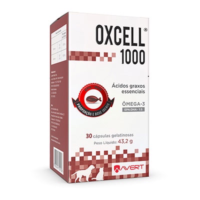 Suplemento Oxcell 1000 para Cães e Gatos - 30 Cápsulas - Pets