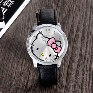 Relógio De Pulso Feminino Quartzo De Couro Pu Com Desenho Hello Kitty em Oferta na Shopee